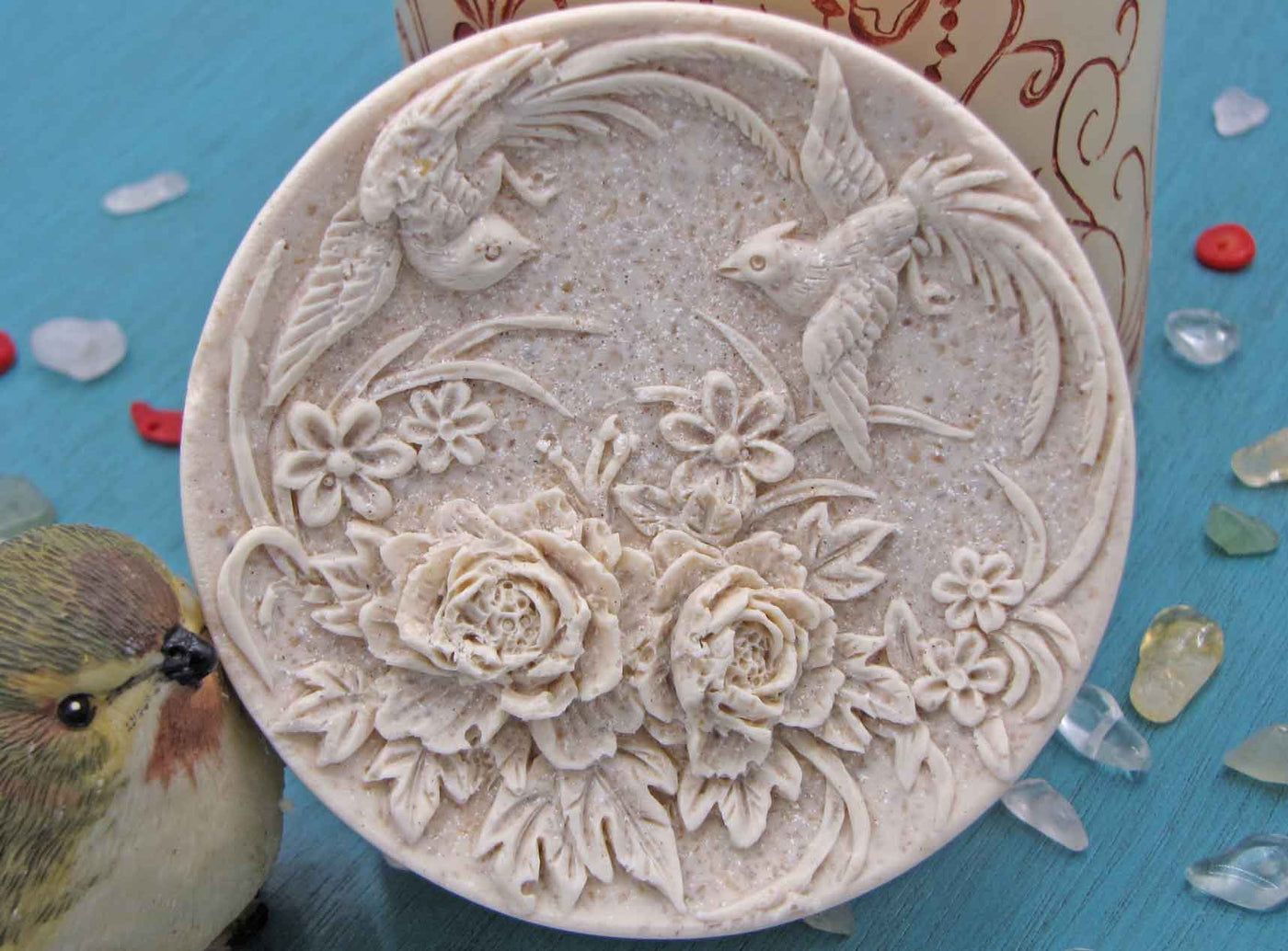 Roses and Pheasants in Natural Cream